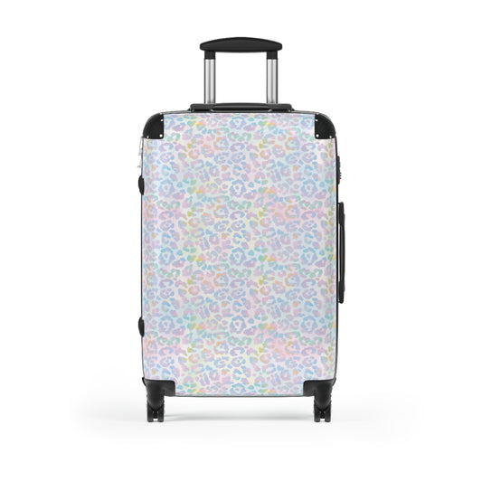 Pink Tie-Dye Leopard Print Suitcases Available in 3 Sizes (Small, Medium, & Large)