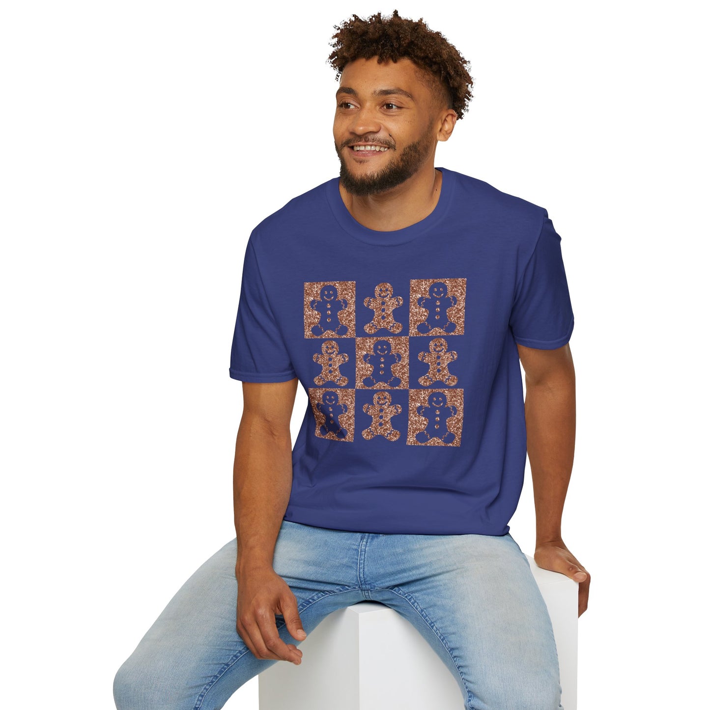 Glittery Gingerbread Men | Popular Softstyle Unisex Christmas T-Shirt