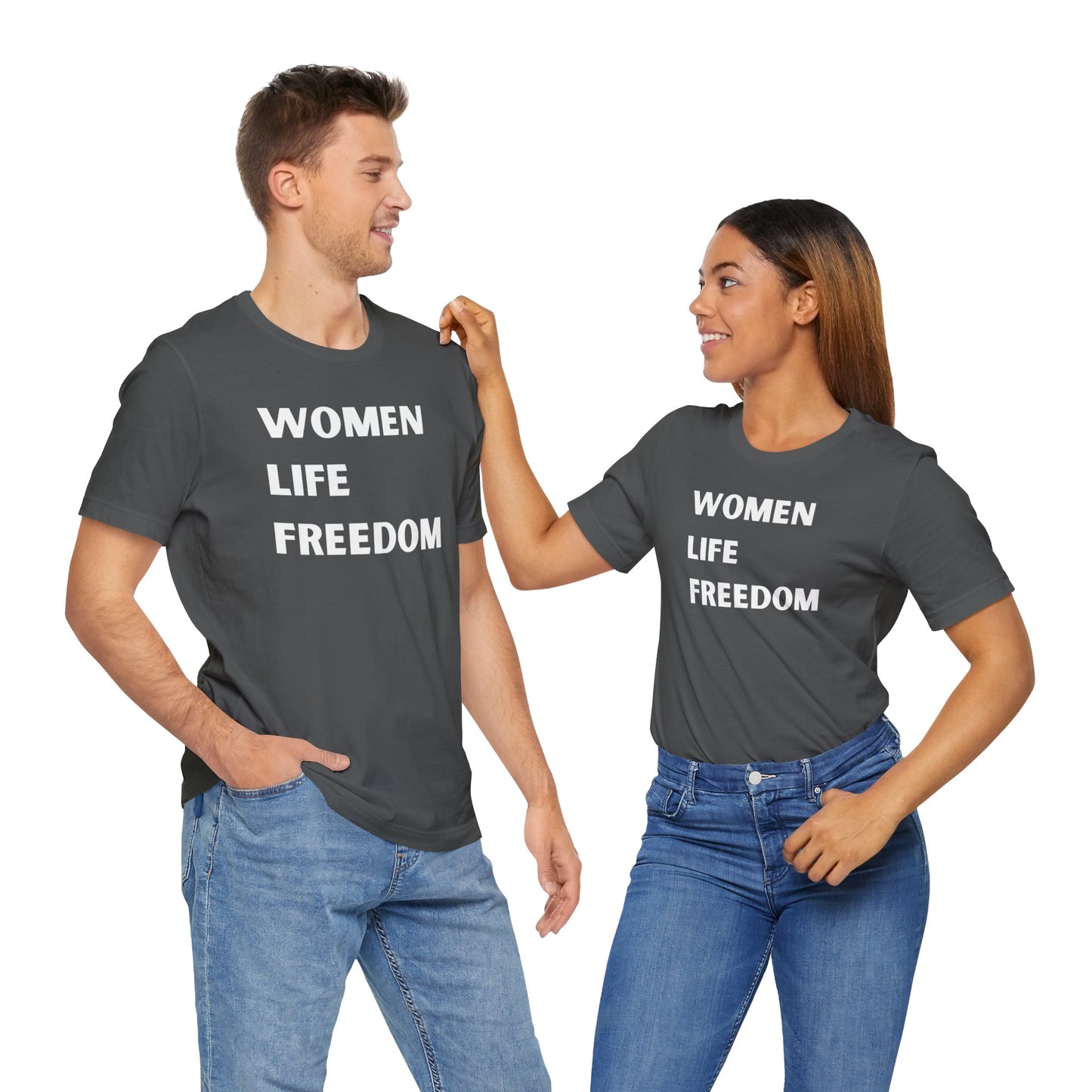 WOMAN LIFE FREEDOM Protest Slogan Began by Kurdish Women Fighters Affirms Rights of Women Are at Centre of Life & Liberty Unisex Tee