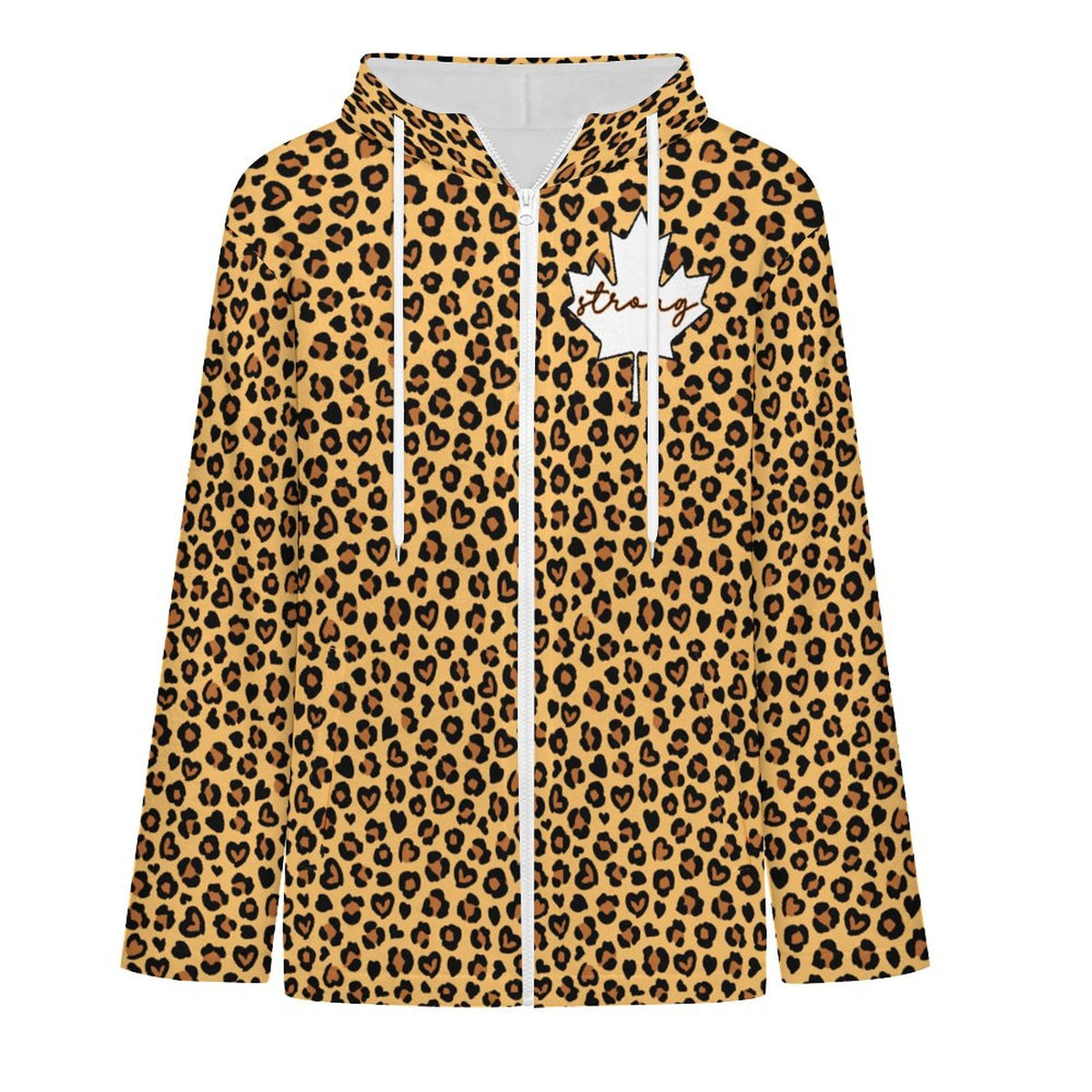CANADA Strong | 250gsm Fleece Jacket with Hood - Cheetah Print