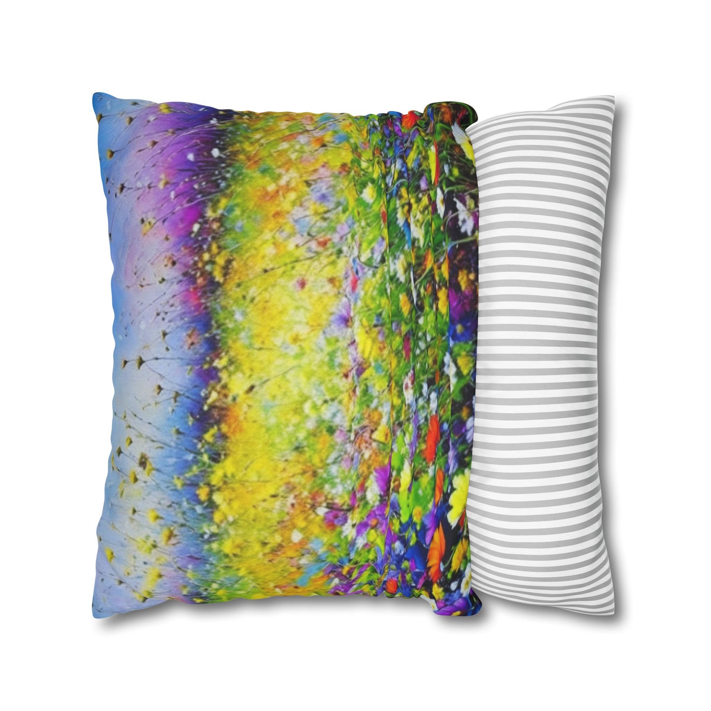 Wildflower Meadow - Spun Polyester Square Pillowcase Cushion Cover