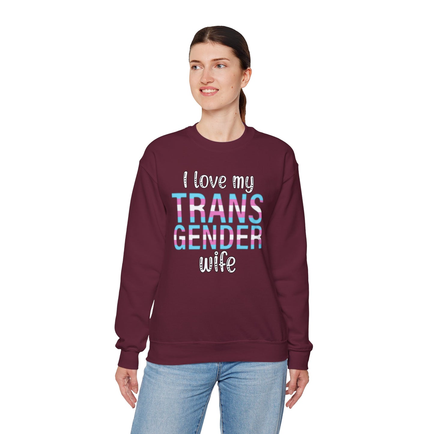 I Love My Transgender Wife | Unisex Heavy Blend™ Crewneck Sweatshirt