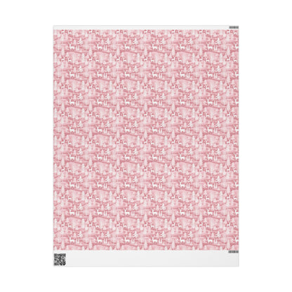 Pink Christmas Reindeer - Custom Wrapping Paper