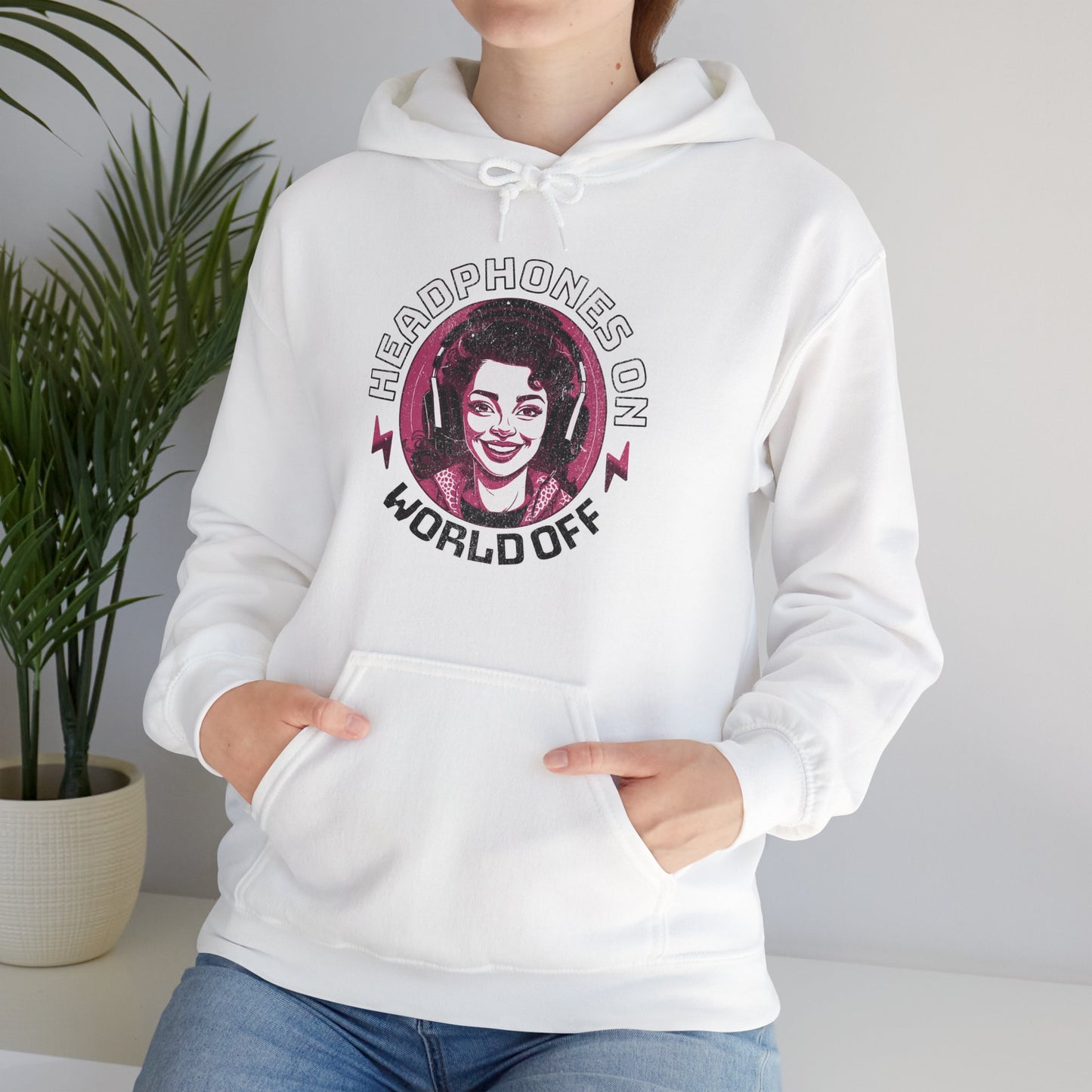 Headphones On - World Off - Unisex Heavy Blend™ Hoodie -  ADHD Sensitivities Awareness Focus