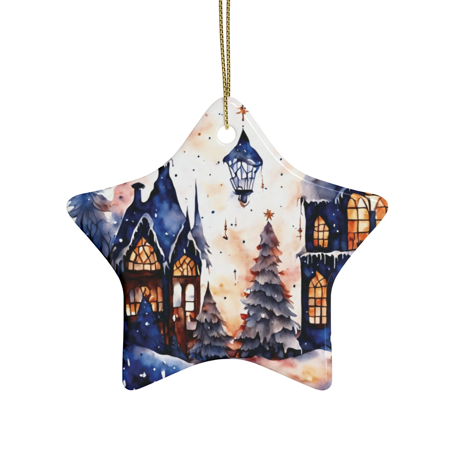 Idyllic Fantasy Christmas Scene | Ceramic Ornaments (1pcs, 5pcs, 10pcs, 20pcs) - 23