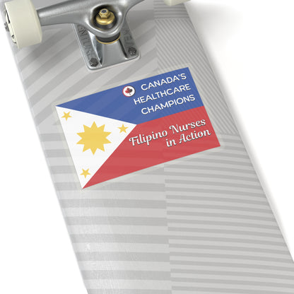 Filipino Nurses in Canada: Patriotic Tribute Sticker with Maple Leaf Accent Kiss-Cut Stickers