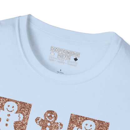 Glittery Gingerbread Men - Popular Softstyle Unisex Christmas T-Shirt