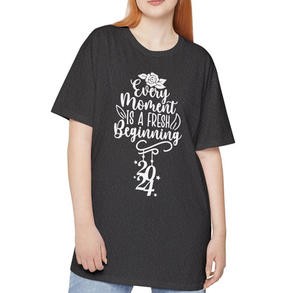 Every Moment is a Fresh Beginning 2024 -  Unisex Long Body Urban Street Tee - New Year T-Shirt