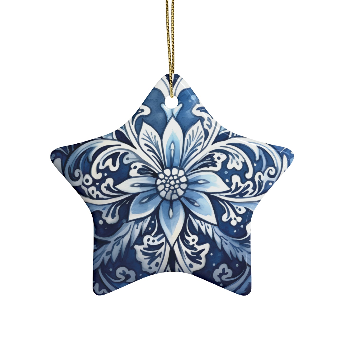 Blue Swirl Ceramic Christmas Ornament (1pcs, 5pcs, 10pcs, 20pcs)
