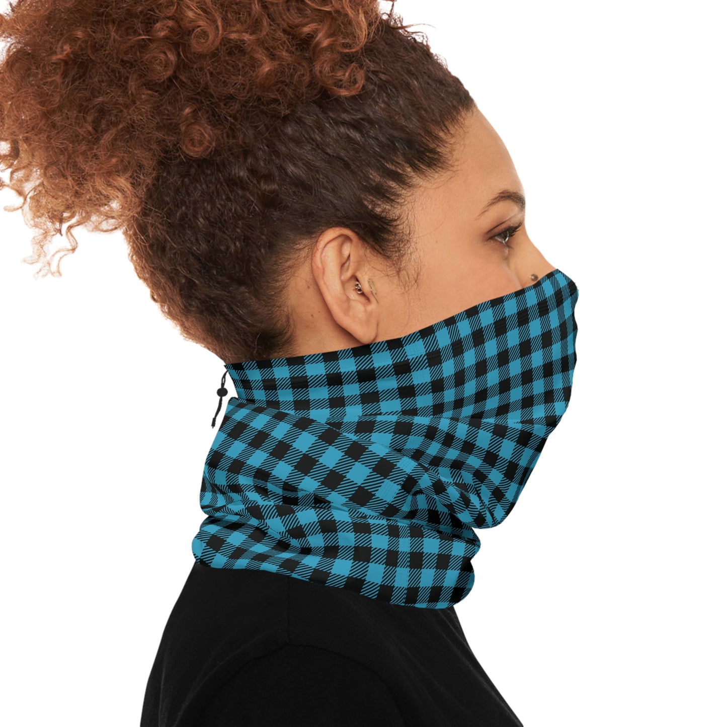 Arctic Vortex-Ready Neck Gaiter – Adjustable Fleece-Blend Winter Warmth in Buffalo Plaid