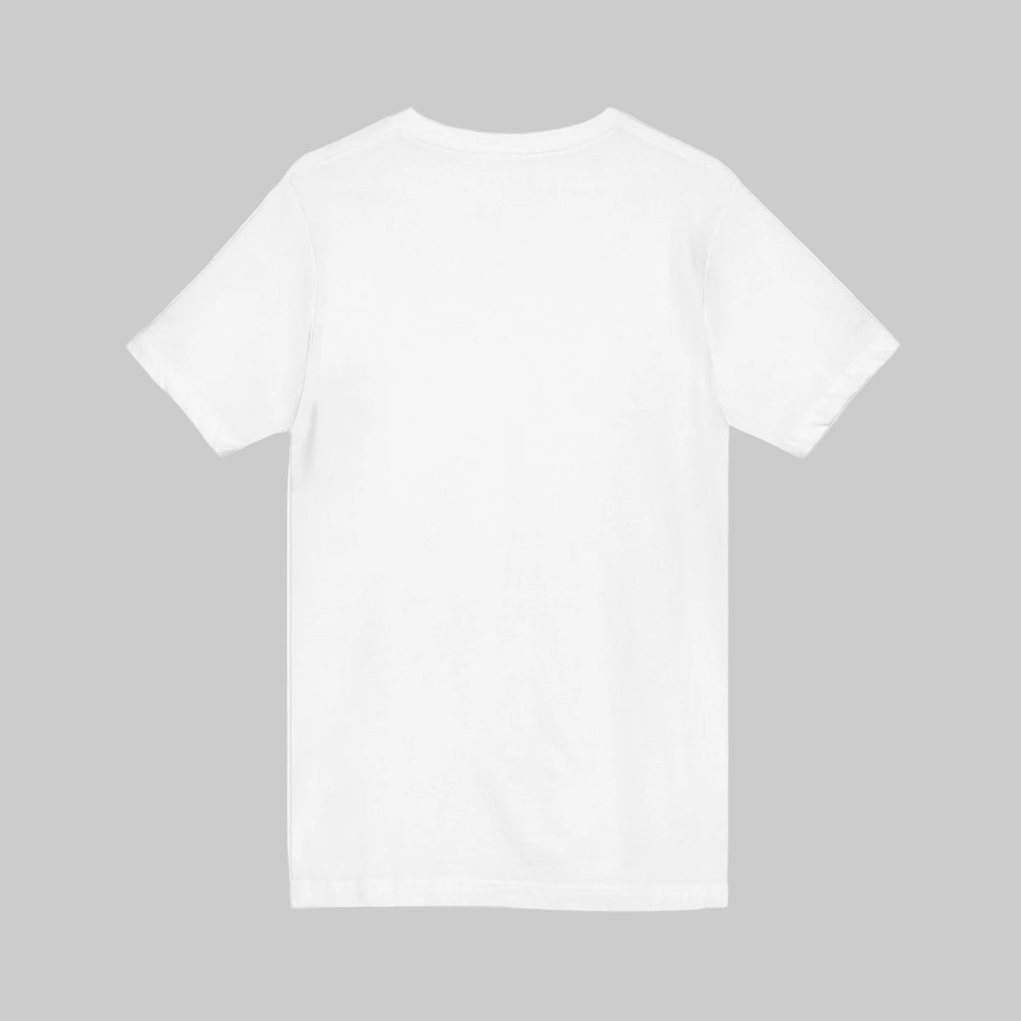 Plain white t-shirt on a light gray background