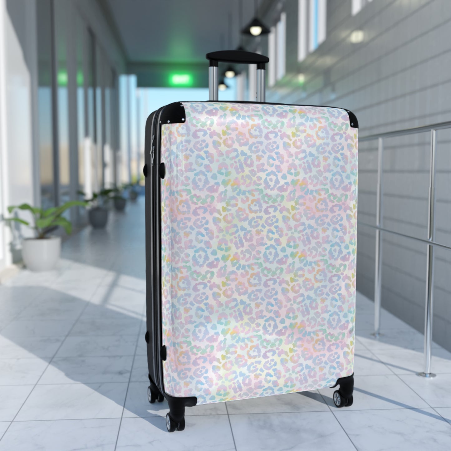 Pink Tie-Dye Leopard Print Suitcases Available in 3 Sizes (Small, Medium, & Large)