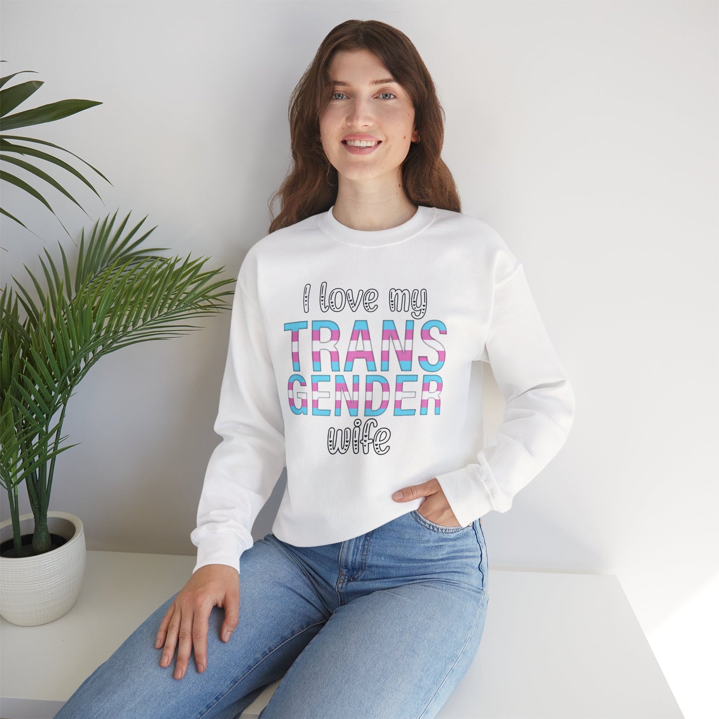 I Love My Transgender Wife | Unisex Heavy Blend™ Crewneck Sweatshirt