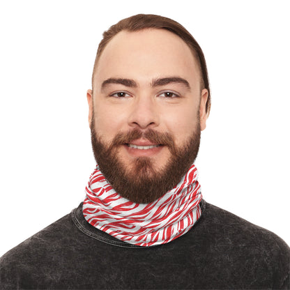 Candy Cane Zebra Neck Gaiter – Striking Holiday Style