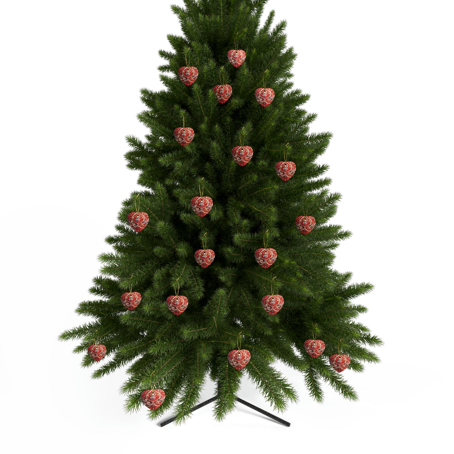 Red & Gold Flairs Ceramic Christmas Ornaments (1pcs, 5pcs, 10pcs, 20pcs)