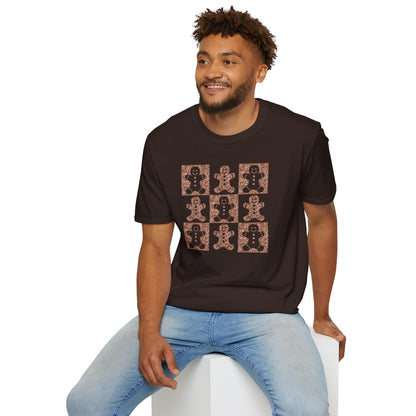 Glittery Gingerbread Men - Popular Softstyle Unisex Christmas T-Shirt