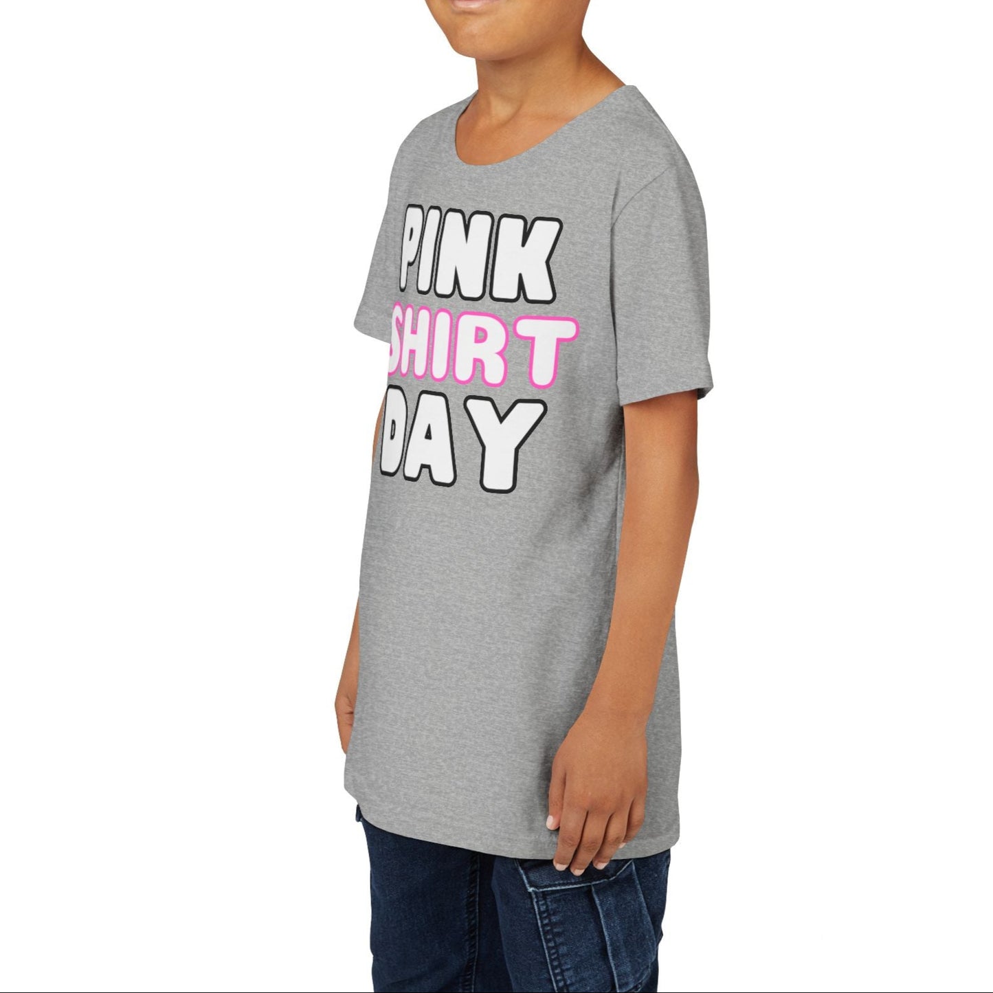 Pink Shirt Day - Youth Lightweight Short Sleeve Tee – Soft, Stylish, and Durable