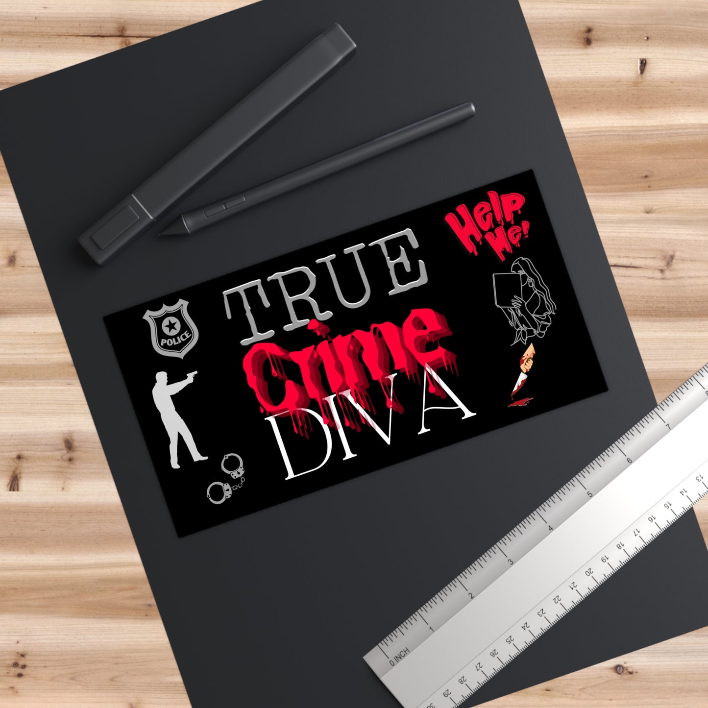 TRUE CRIME DIVA Bumper Sticker for the Couch Crime Solver Gift Car Bumper