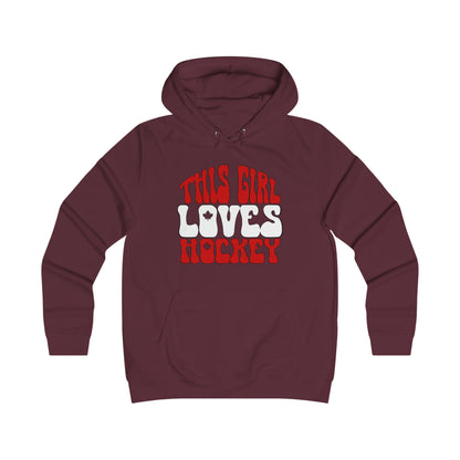 This Girl Loves Hockey - Women's College Hoodie - Women's Hockey For Girls