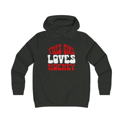 This Girl Loves Hockey - Women's College Hoodie - Women's Hockey For Girls