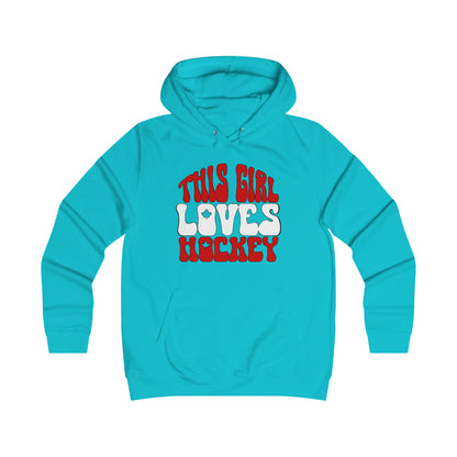 This Girl Loves Hockey - Women's College Hoodie - Women's Hockey For Girls