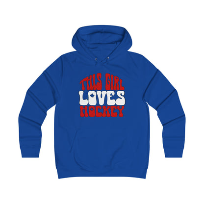 This Girl Loves Hockey - Women's College Hoodie - Women's Hockey For Girls