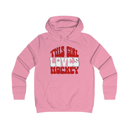 This Girl Loves Hockey - Women's College Hoodie - Women's Hockey For Girls