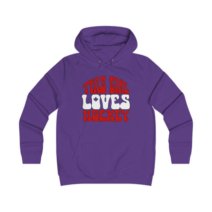 This Girl Loves Hockey - Women's College Hoodie - Women's Hockey For Girls