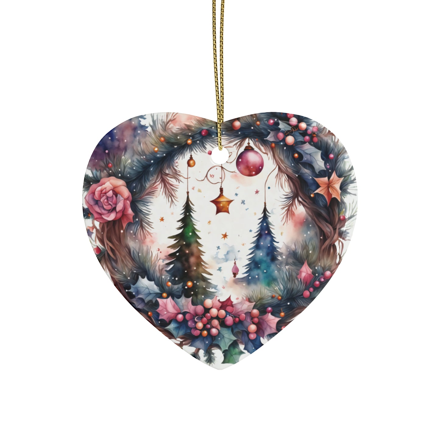 Idyllic Fantasy Christmas Scene | Ceramic Ornaments (1pcs, 5pcs, 10pcs, 20pcs) - 15