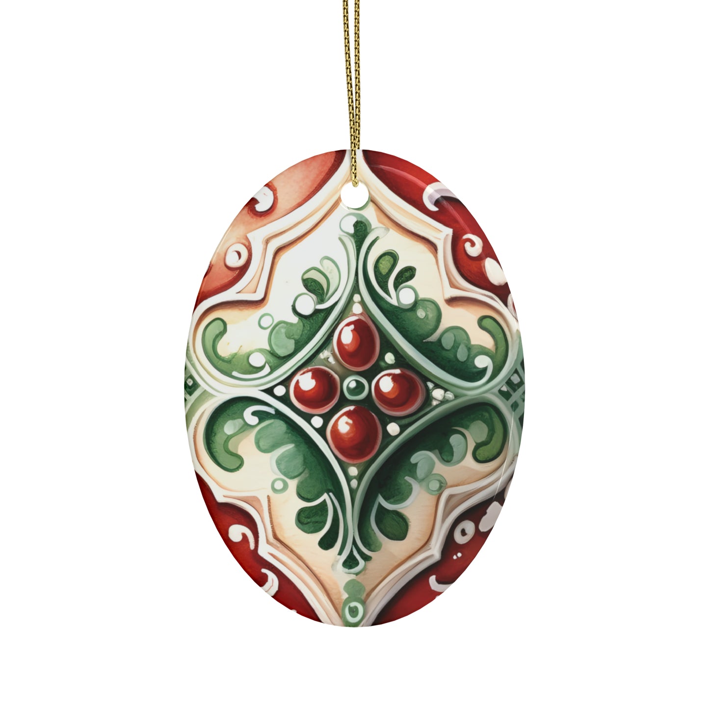 Green & Red Ruby Ceramic Christmas Ornaments (1pcs, 5pcs, 10pcs, 20pcs)