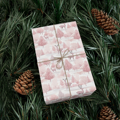 Pretty in Pink Reindeer - Premium Satin Finish Gift Wrap Papers