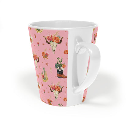 Rosy Cowgirl - Ceramic Latte Mug, 12oz