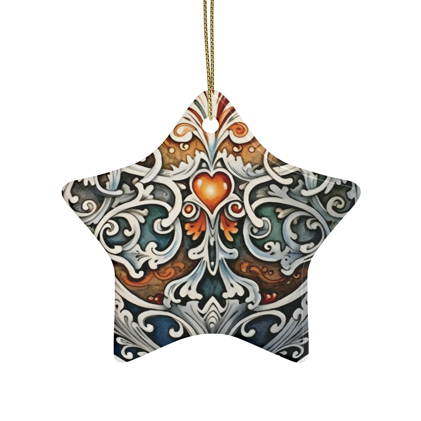 Gold Heart Gem | Ceramic Ornaments (1pcs, 5pcs, 10pcs, 20pcs)