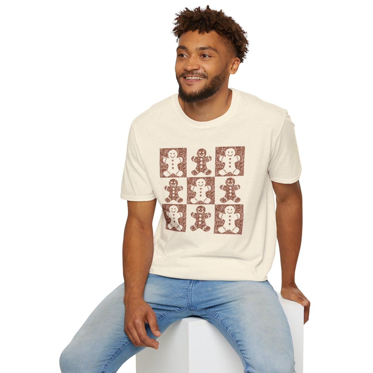 Glittery Gingerbread Men | Popular Softstyle Unisex Christmas T-Shirt