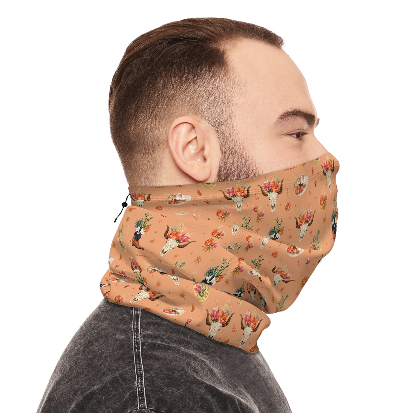 Western Bloom Neck Gaiter – Rustic Charm with Floral Flair