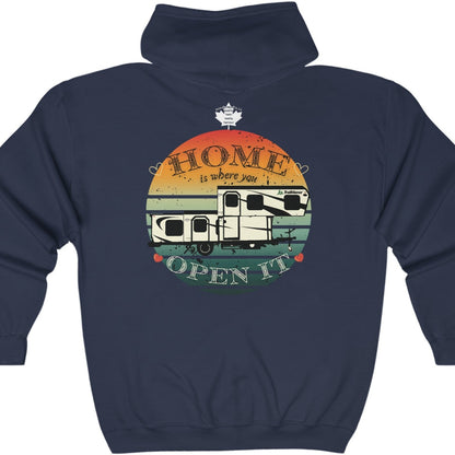 Home Is Where You Open It - TrailManor DRIVER - Unisex Heavy Blend™ Full Zip Hooded Sweatshirt - Zip-Up Hoodie