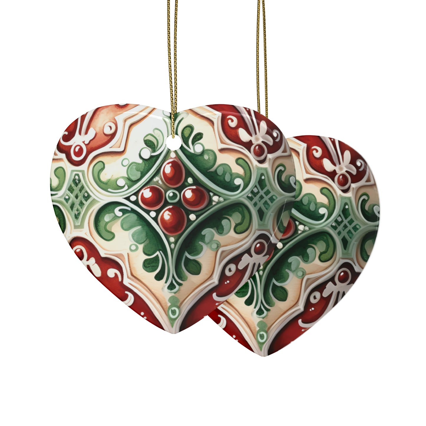 Green & Red Ruby Ceramic Christmas Ornaments (1pcs, 5pcs, 10pcs, 20pcs)