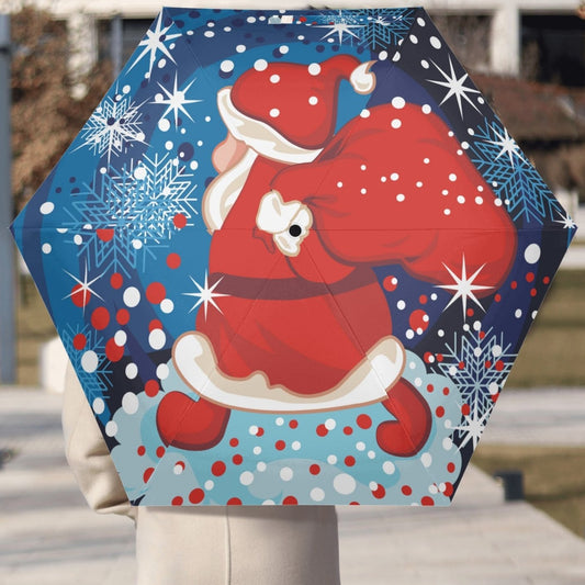 Christmas/Winter Season - Manual Folding Umbrella - Print on Outside