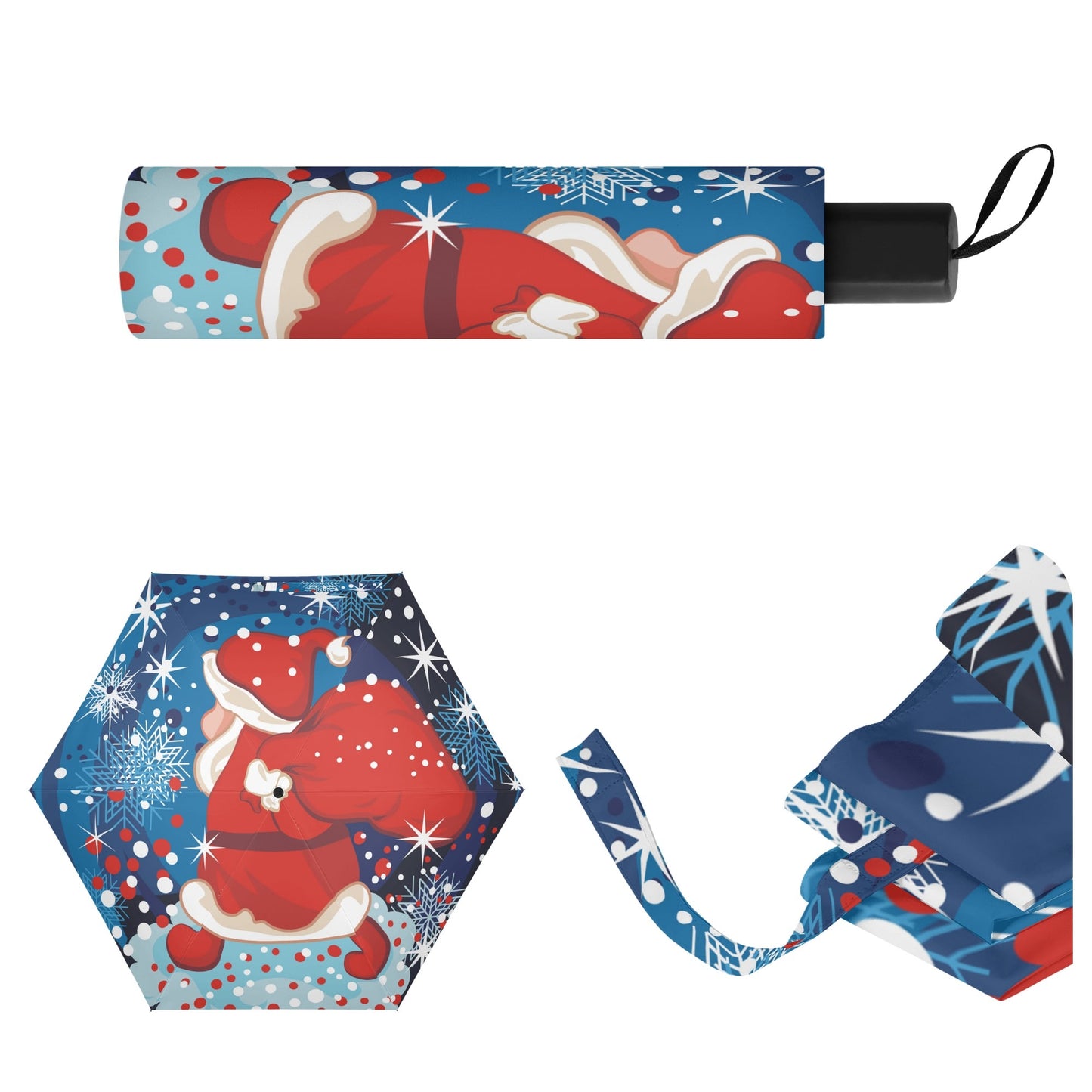 Christmas/Winter Season - Manual Folding Umbrella - Print on Outside