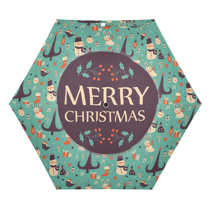 Christmas/Winter Season - Manual Folding Umbrella - Print on Outside