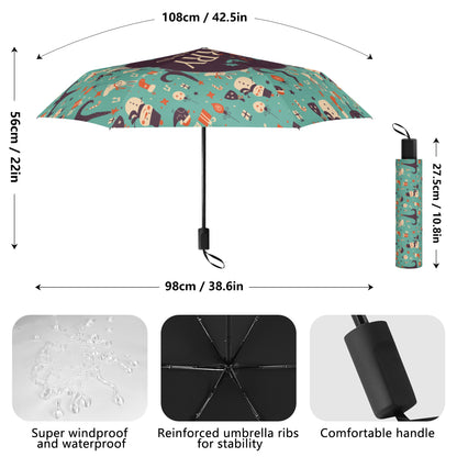 Christmas/Winter Season - Manual Folding Umbrella - Print on Outside