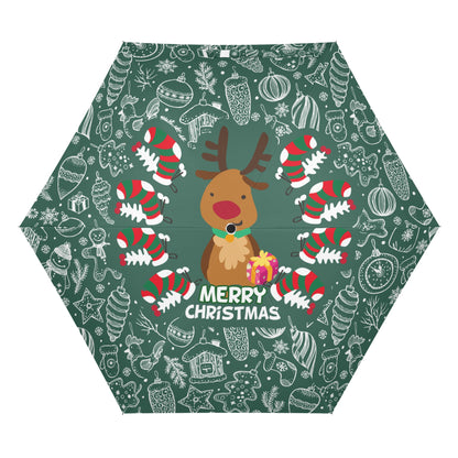 Christmas/Winter Season - Manual Folding Umbrella - Print on Outside