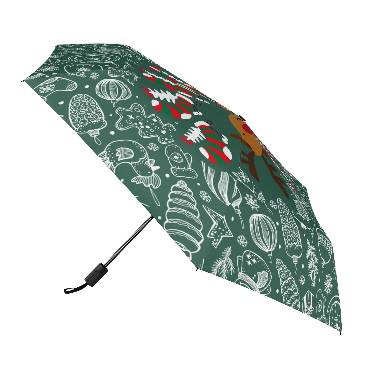 Christmas/Winter Season - Manual Folding Umbrella - Print on Outside