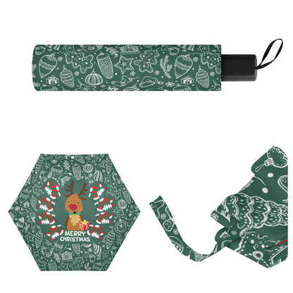 Christmas/Winter Season - Manual Folding Umbrella - Print on Outside