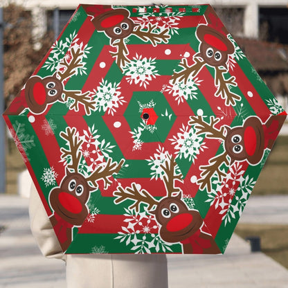 Christmas/Winter Season - Manual Folding Umbrella - Print on Outside