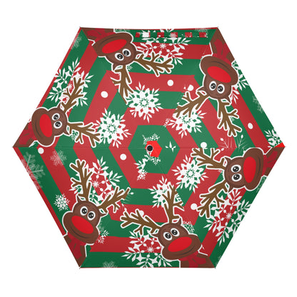 Christmas/Winter Season - Manual Folding Umbrella - Print on Outside