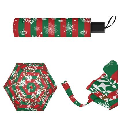 Christmas/Winter Season - Manual Folding Umbrella - Print on Outside