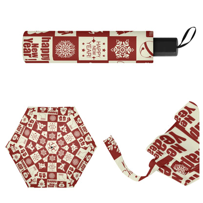 Christmas/Winter Season - Manual Folding Umbrella - Print on Outside