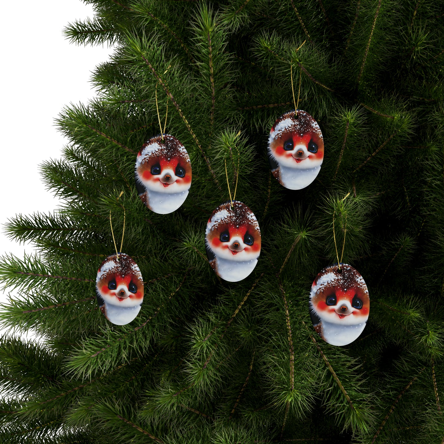 Woodland Creature | Ceramic Christmas Ornaments (1pcs, 5pcs, 10pcs, 20pcs) - 8
