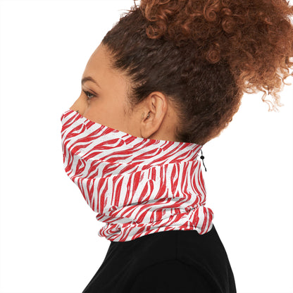 Candy Cane Zebra Neck Gaiter – Striking Holiday Style